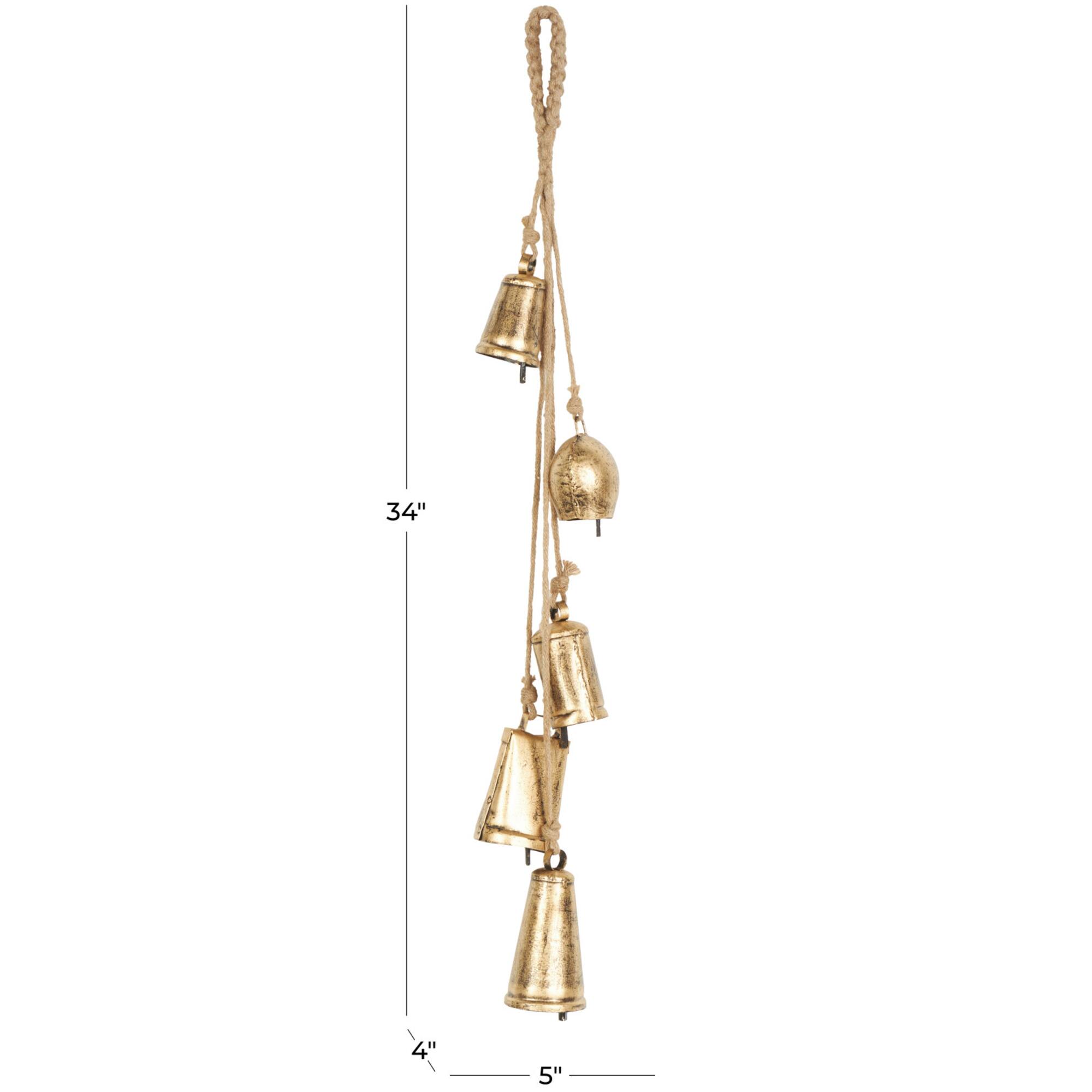 29" Gold Metal Cascading Cluster Decorative Cow Bells